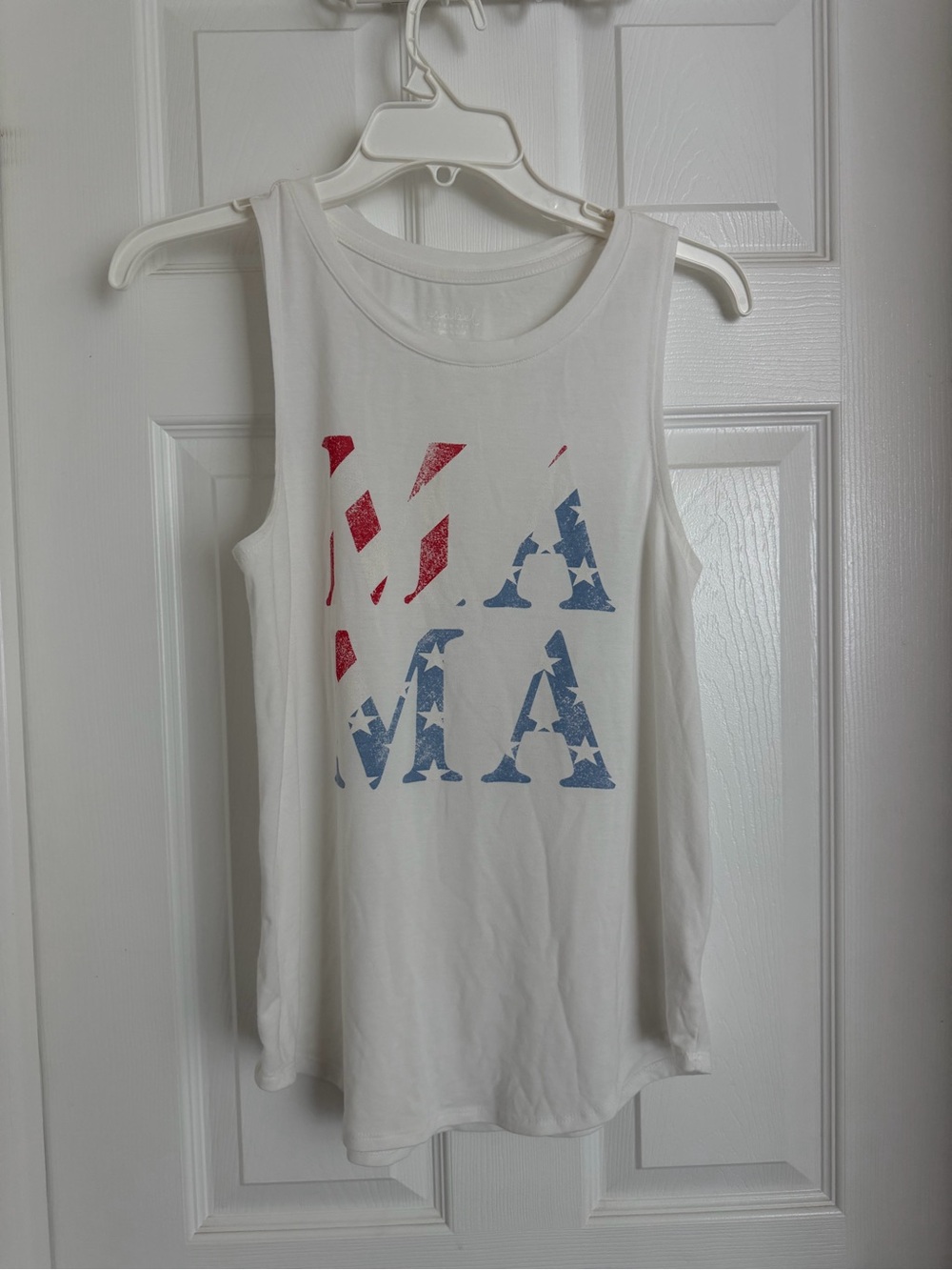 Target White Tank Top with Red & Blue Graphic